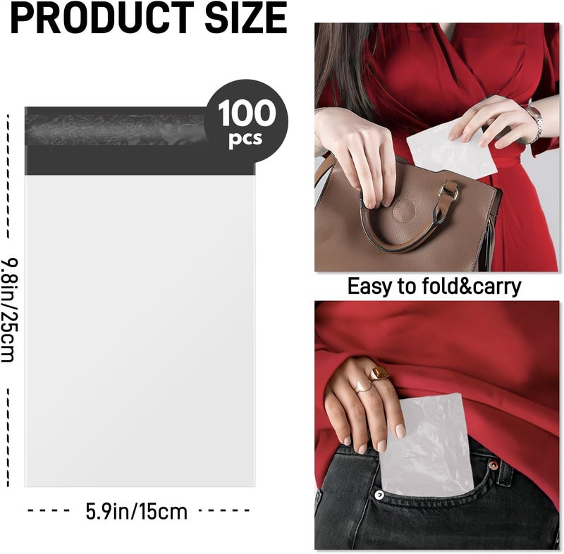 FARVIGOR Sanitary Napkin Disposal Bags , 100Pcs Women Feminine Hygiene Disposal Bags for Tampons and Pads, Personal Disposal Bag Self-Sealing, Privacy Protection, 9.8x5.9"(White) - Image 2